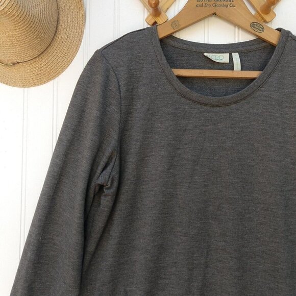 Logo Lori Goldstein Lounge Zip Chiffon Hem Tunic Top Size S Gray Blue Sharkbite - Picture 3 of 9